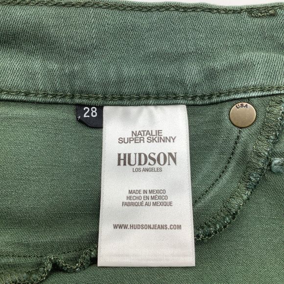 Hudson Womens Natalie Super Skinny‎ Jeans Green Size 28 - Picture 7 of 8